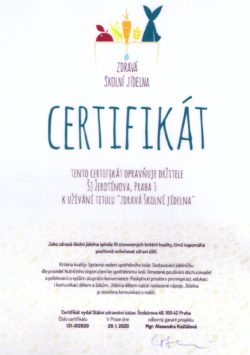 certifikát zdravá ŠJ 250x355 - školní jídelna